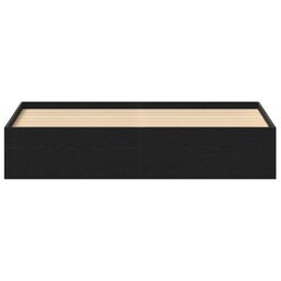 Berkfield Home Bed Frame without Mattress Black Oak 200x200 cm Engineered Wood in Brown - thumbnail 5