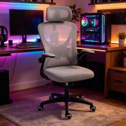 Kelvenix Sliver Ergonomic Mesh Home Office Chair in Silver - Size: 0.6m2 - thumbnail 4