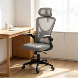 Kelvenix Sliver Ergonomic Mesh Home Office Chair in Silver - Size: 0.6m2 - thumbnail 3