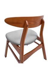 Living and Home 2 Pcs Wooden Frame Linen Dining Chair in Grey - thumbnail 6