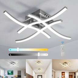 COMELY LED Ceiling Light, 28W Elegant Curved Design Ceiling Lights, 6500K in Silver - thumbnail 1