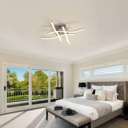 COMELY LED Ceiling Light, 28W Elegant Curved Design Ceiling Lights, 6500K in Silver - thumbnail 3