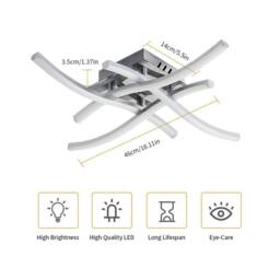 COMELY LED Ceiling Light, 28W Elegant Curved Design Ceiling Lights, 6500K in Silver - thumbnail 9