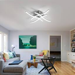 COMELY LED Ceiling Light, 28W Elegant Curved Design Ceiling Lights, 6500K in Silver - thumbnail 2