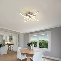 COMELY LED Ceiling Light, 28W Elegant Curved Design Ceiling Lights, 6500K in Silver - thumbnail 5