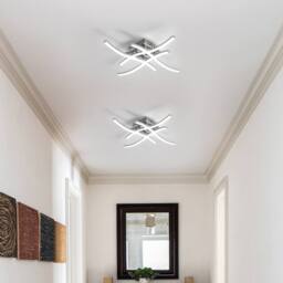 COMELY LED Ceiling Light, 28W Elegant Curved Design Ceiling Lights, 6500K in Silver - thumbnail 7