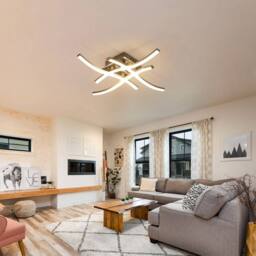 COMELY LED Ceiling Light, 28W Elegant Curved Design Ceiling Lights, 6500K in Silver - thumbnail 6