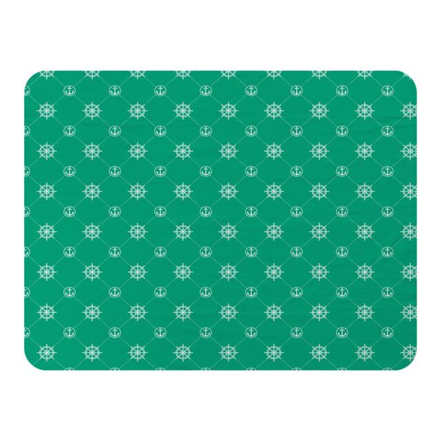 Benjamin Tate Design Nautical Elements On Green Blanket in Natural - Size: 120 cm x 150 cm - image 1