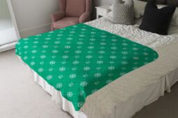 Benjamin Tate Design Nautical Elements On Green Blanket in Natural - Size: 120 cm x 150 cm - thumbnail 3