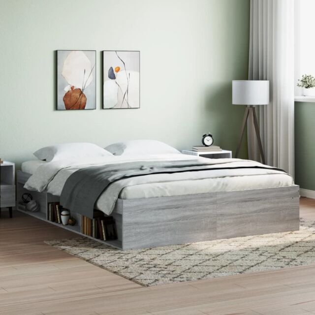 Berkfield Home Bed Frame Grey Sonoma 140x200 cm - image 1