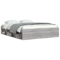 Berkfield Home Bed Frame Grey Sonoma 140x200 cm - thumbnail 3