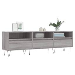 Berkfield Home TV Cabinet Grey Sonoma 150x30x44.5 cm Engineered Wood - thumbnail 1
