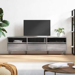 Berkfield Home TV Cabinet Grey Sonoma 150x30x44.5 cm Engineered Wood - thumbnail 2