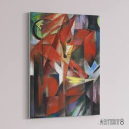 "Artery8 The Foxes Colourful Abstract Franz Marc Vintage Canvas Wall Art - Size: W18"" x H24""" - thumbnail 2