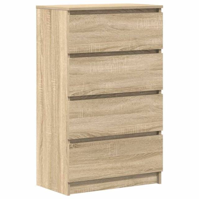 Berkfield Home Sideboard Sonoma Oak 60x35x98.5 cm Engineered Wood in Light Tan - image 1