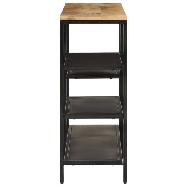 Berkfield Home Beautiful Console Table 110x30x75 cm Solid Rough Mango Wood & Iron in Brown - Size: 110 x 30 x 75 cm - image 1