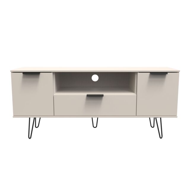 Ready Assembled 2 U Fuji 2 Door 1 Drawer Wide TV Unit (Ready Assembled) in Taupe - image 1