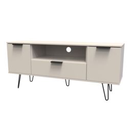 Ready Assembled 2 U Fuji 2 Door 1 Drawer Wide TV Unit (Ready Assembled) in Taupe - thumbnail 3
