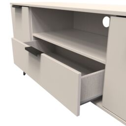 Ready Assembled 2 U Fuji 2 Door 1 Drawer Wide TV Unit (Ready Assembled) in Taupe - thumbnail 5