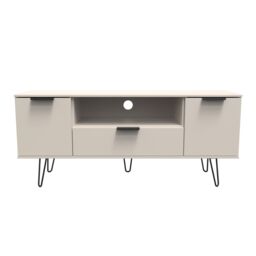 Ready Assembled 2 U Fuji 2 Door 1 Drawer Wide TV Unit (Ready Assembled) in Taupe - thumbnail 1