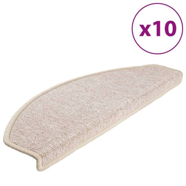 Berkfield Home Stair Mats 10 pcs 65x24x4 cm Taupe - Size: Medium - image 1