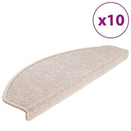 Berkfield Home Stair Mats 10 pcs 65x24x4 cm Taupe - Size: Medium - thumbnail 1