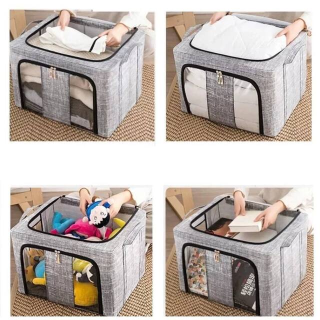 KORVIXA 2Pcs 66L Folding Storage Box in Grey - Size: 900mm - image 1