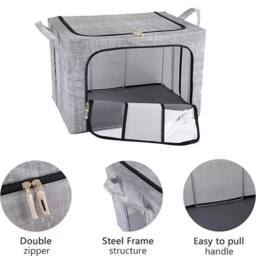 KORVIXA 2Pcs 66L Folding Storage Box in Grey - Size: 900mm - thumbnail 3