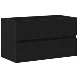 Berkfield Home Sink Cabinet with Built-in Basin Black Oak Engineered Wood, Sink Cabinet Black Oak 80x38.5x45 cm Engineered Wood - thumbnail 6