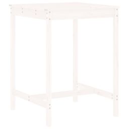 Berkfield Home 3 Piece Garden Bar Set White Solid Wood Pine - thumbnail 6