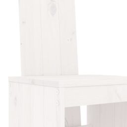 Berkfield Home 3 Piece Garden Bar Set White Solid Wood Pine - thumbnail 5