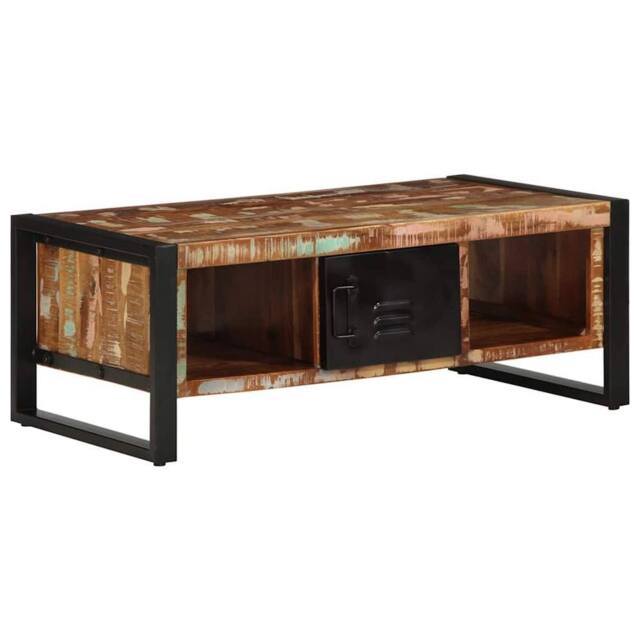 Berkfield Home Coffee Table Multicolour 90x50x36 cm Solid Wood Reclaimed - Size: 90 x 50 x 36 cm - image 1