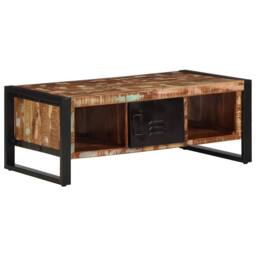 Berkfield Home Coffee Table Multicolour 90x50x36 cm Solid Wood Reclaimed - Size: 90 x 50 x 36 cm