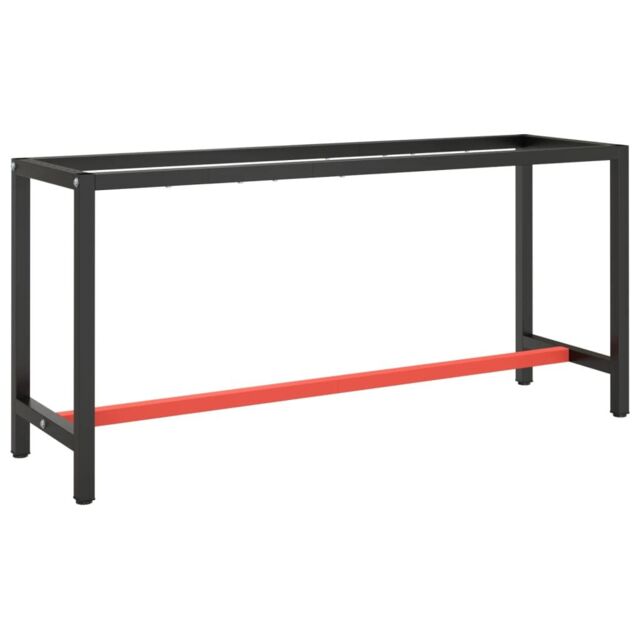 Berkfield Home Work Bench Frame Matte Black & Matte Red 170x50x79 cm Metal - Size: 170 x 50 x 79 cm - image 1