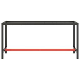 Berkfield Home Work Bench Frame Matte Black & Matte Red 170x50x79 cm Metal - Size: 170 x 50 x 79 cm - thumbnail 3