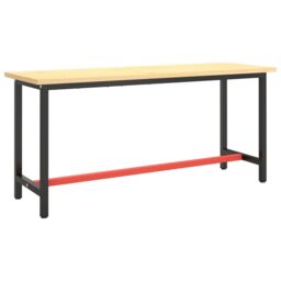 Berkfield Home Work Bench Frame Matte Black & Matte Red 170x50x79 cm Metal - Size: 170 x 50 x 79 cm - thumbnail 2