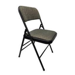 EONLION Grey New Deluxe Steel Folding Office Chair with Fabric Padded Seat