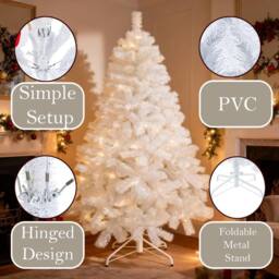 Shatchi White Alaskan Pine Christmas Tree - Full & Bushy Artificial Tree - Size: 4ft - thumbnail 9
