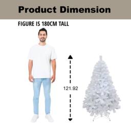 Shatchi White Alaskan Pine Christmas Tree - Full & Bushy Artificial Tree - Size: 4ft - thumbnail 7