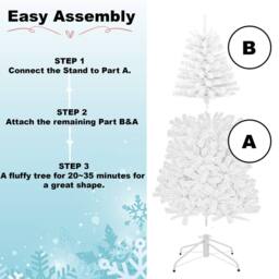 Shatchi White Alaskan Pine Christmas Tree - Full & Bushy Artificial Tree - Size: 4ft - thumbnail 6