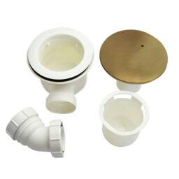 Nes Home 90mm Brass Top Fast Flow Shower Tray Waste for Shower Enclosures in Metallic Gold - thumbnail 3