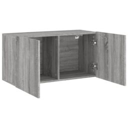 Berkfield Home TV Cabinet Wall-mounted Grey Sonoma 80x30x41 cm - Size: 80 x 30 x 41 cm - thumbnail 5