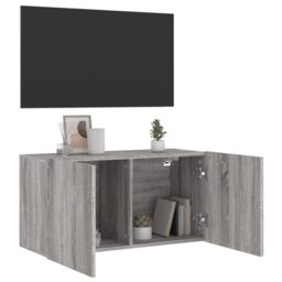 Berkfield Home TV Cabinet Wall-mounted Grey Sonoma 80x30x41 cm - Size: 80 x 30 x 41 cm - thumbnail 4