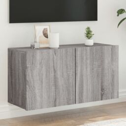 Berkfield Home TV Cabinet Wall-mounted Grey Sonoma 80x30x41 cm - Size: 80 x 30 x 41 cm - thumbnail 1