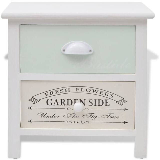 Berkfield Home Classic French Bedside Cabinets 2 pcs Wood in White - image 1