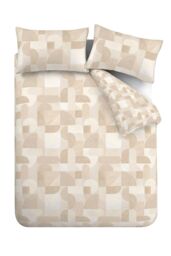 Catherine Lansfield 'Sloane Geo' Reversible Duvet Cover Set in Natural - Size: Double - thumbnail 5