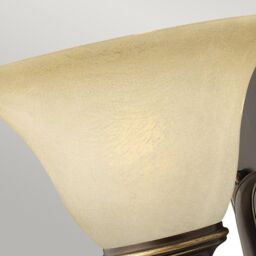 Netlighting Cello 1 Light Wall Light Antique Bronze Glass Shade E27 in Brown - thumbnail 3