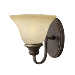 Netlighting Cello 1 Light Wall Light Antique Bronze Glass Shade E27 in Brown