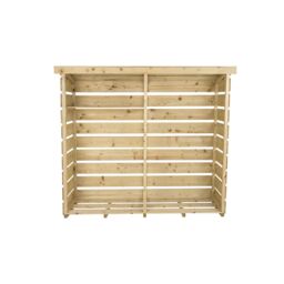 Charles Bentley Nordic Spruce Wood Double Log Store Firewood Storage Heavy in Natural - thumbnail 4
