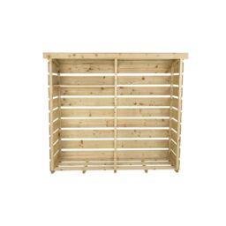 Charles Bentley Nordic Spruce Wood Double Log Store Firewood Storage Heavy in Natural - thumbnail 3